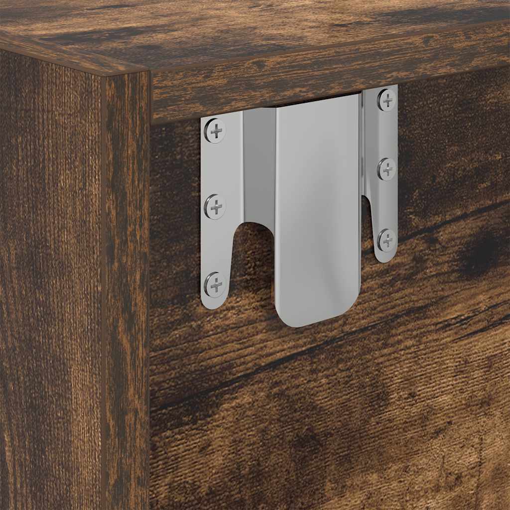 Meuble TV en chêne fumé 60x31x25,5 cm, matériau à base de bois