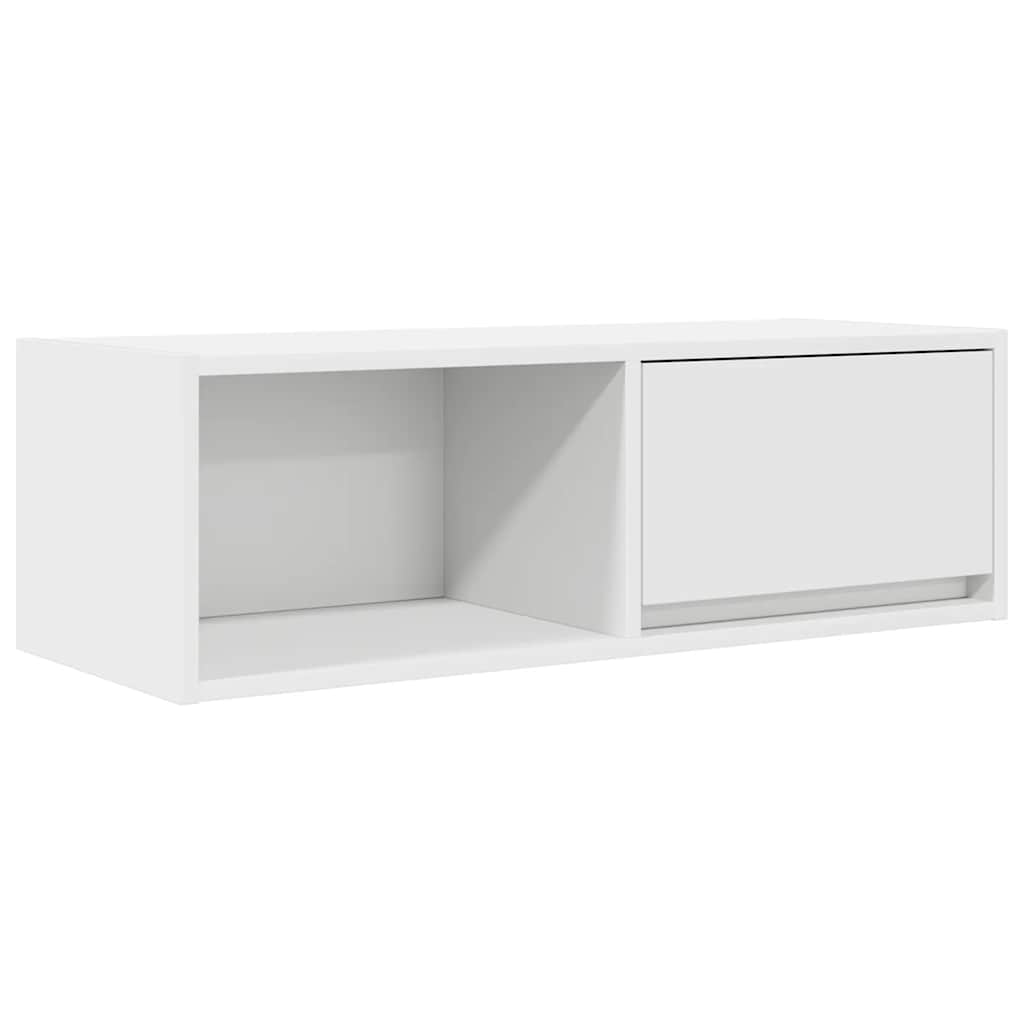 Meuble TV blanc 80x31x25,5 cm en matériau à base de bois