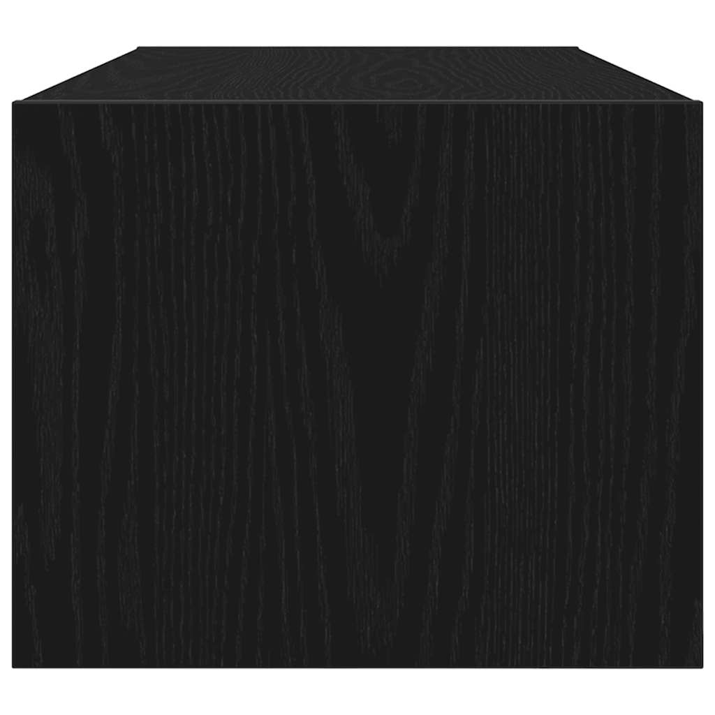 Meuble TV aspect chêne noir 80x31x25,5 cm matériau à base de bois