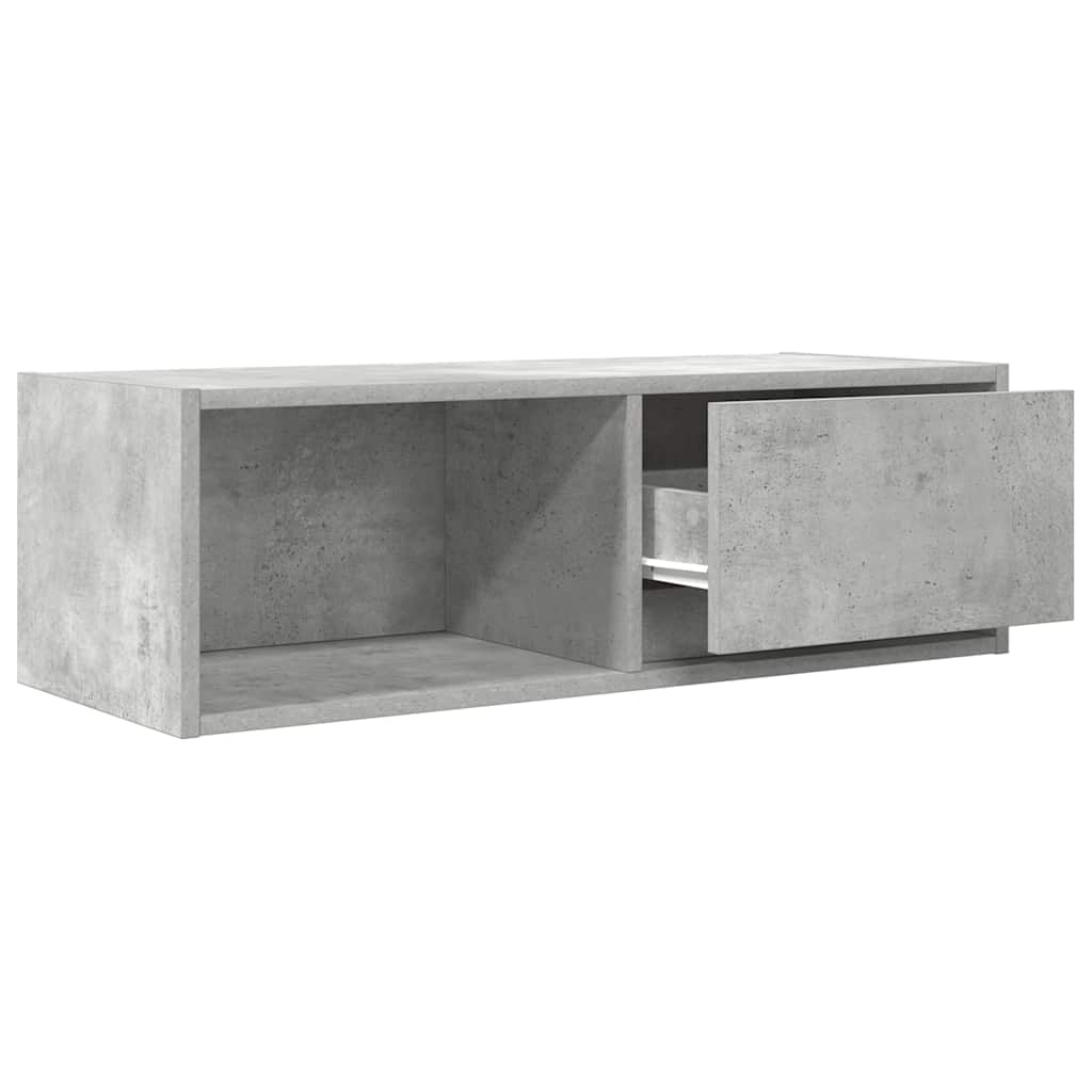 Meubles TV, lot de 2, gris béton, 80 x 31 x 25,5 cm, matériau à base de bois