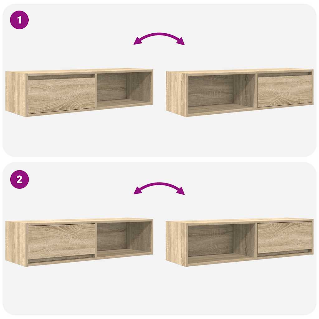 TV cabinets 2 pcs. Sonoma oak 100x31x25.5 cm wood material