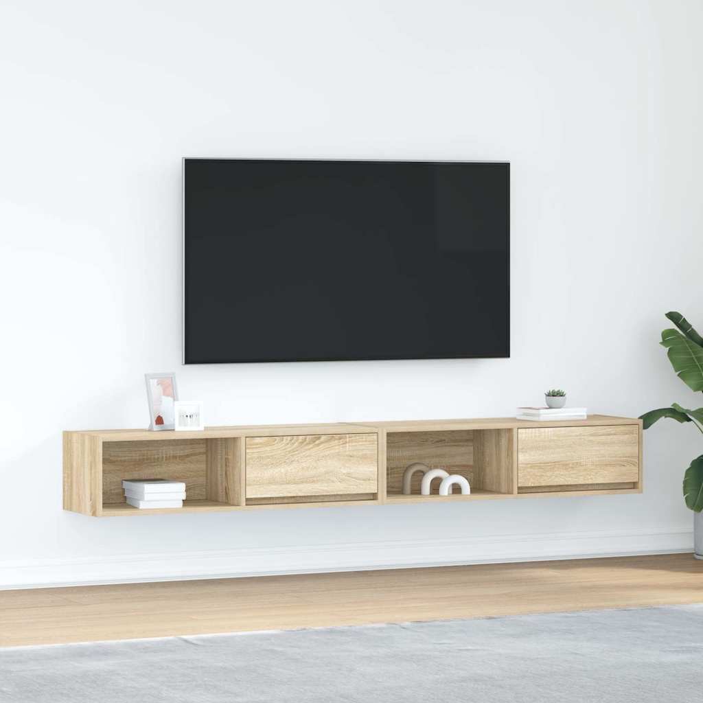 TV cabinets 2 pcs. Sonoma oak 100x31x25.5 cm wood material