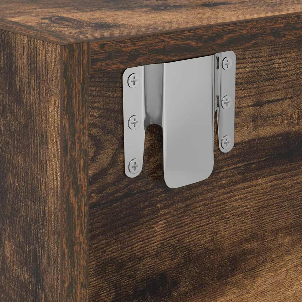 Meuble TV en chêne fumé 100x31x25,5 cm matériau à base de bois