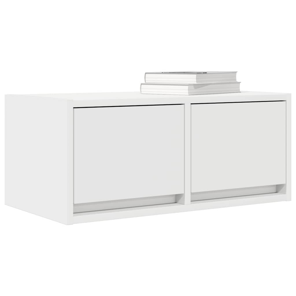 Meuble TV blanc 60x31x25,5 cm en matériau à base de bois