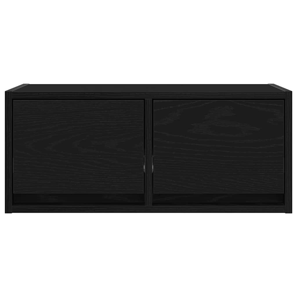 Meuble TV aspect chêne noir 60x31x25,5 cm matériau à base de bois