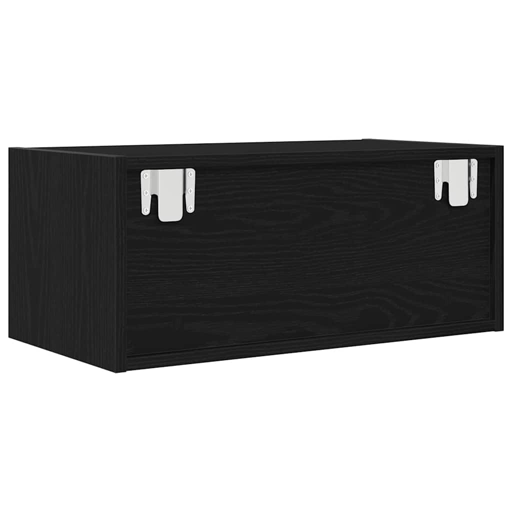 Meuble TV aspect chêne noir 60x31x25,5 cm matériau à base de bois