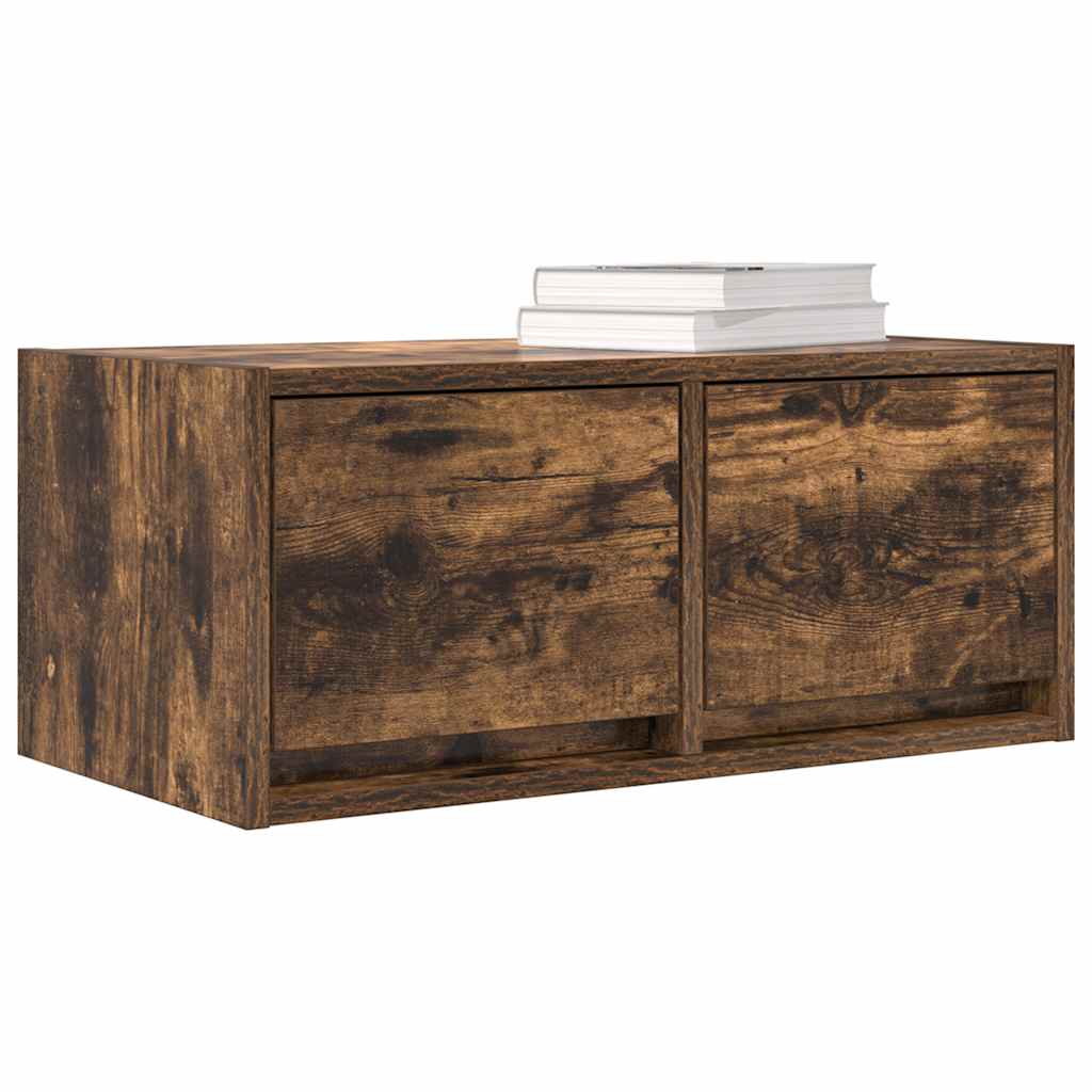 Meuble TV en chêne fumé 60x31x25,5 cm, matériau à base de bois