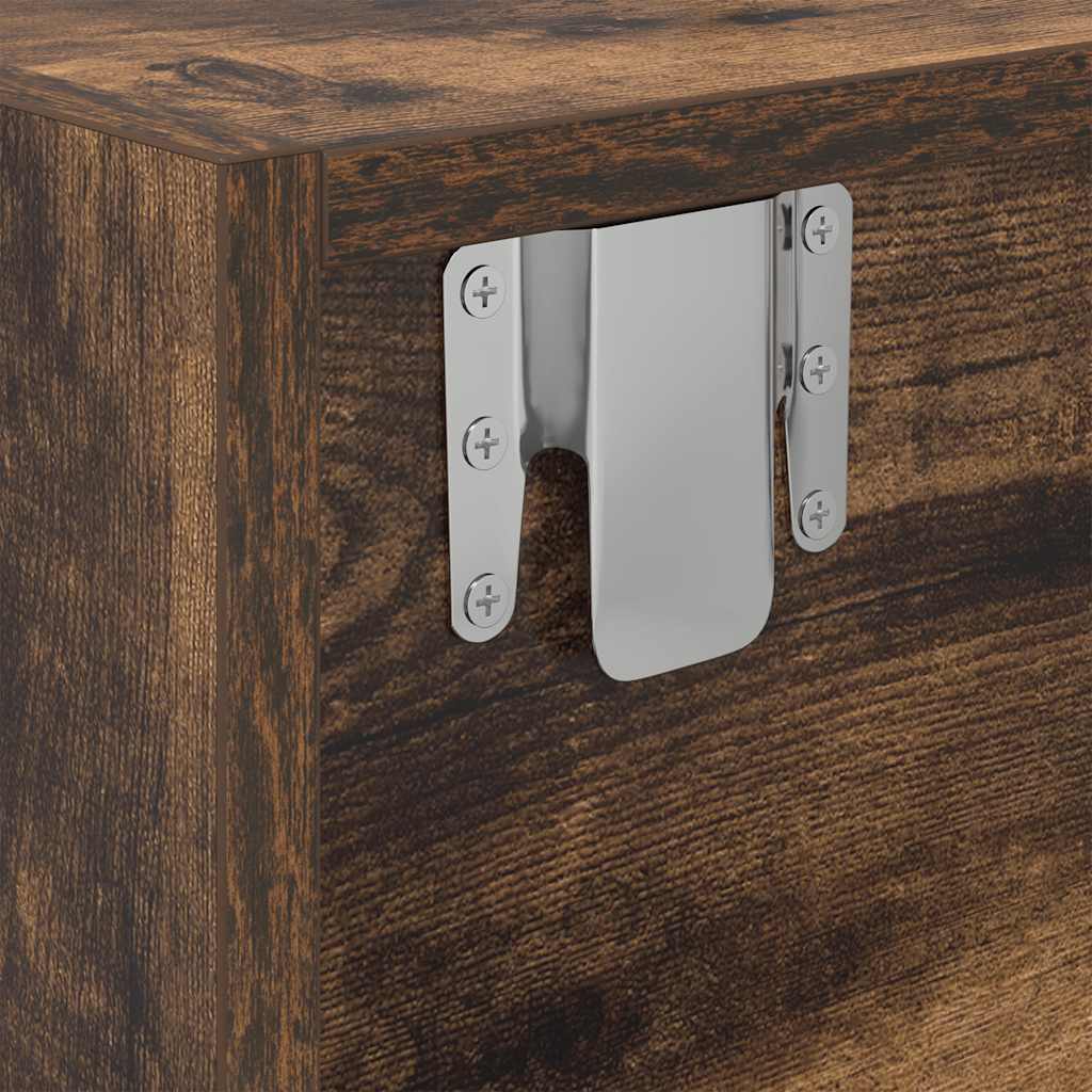 Meuble TV en chêne fumé 60x31x25,5 cm, matériau à base de bois