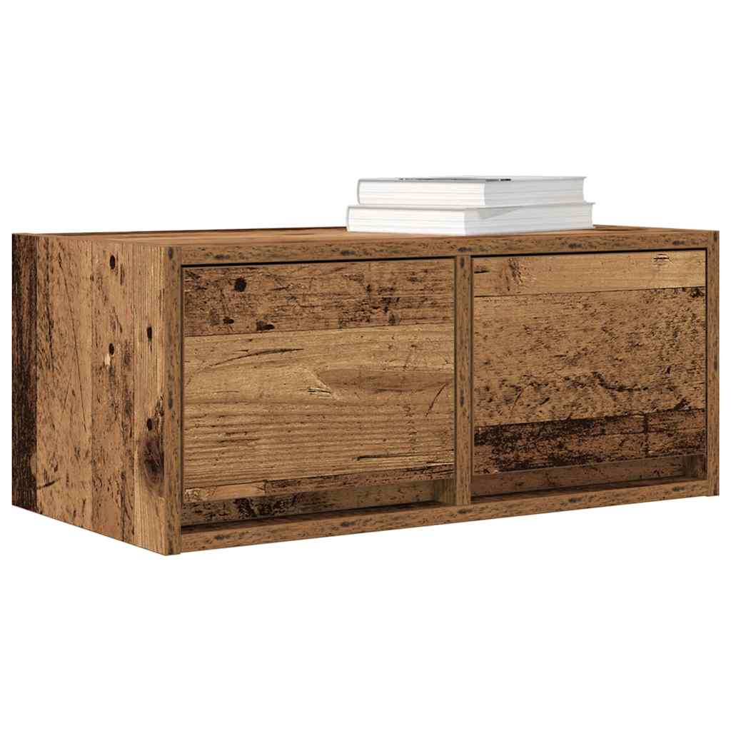 Meubles TV, lot de 2, aspect bois de récupération, 60 x 31 x 25,5 cm, matériau à base de bois