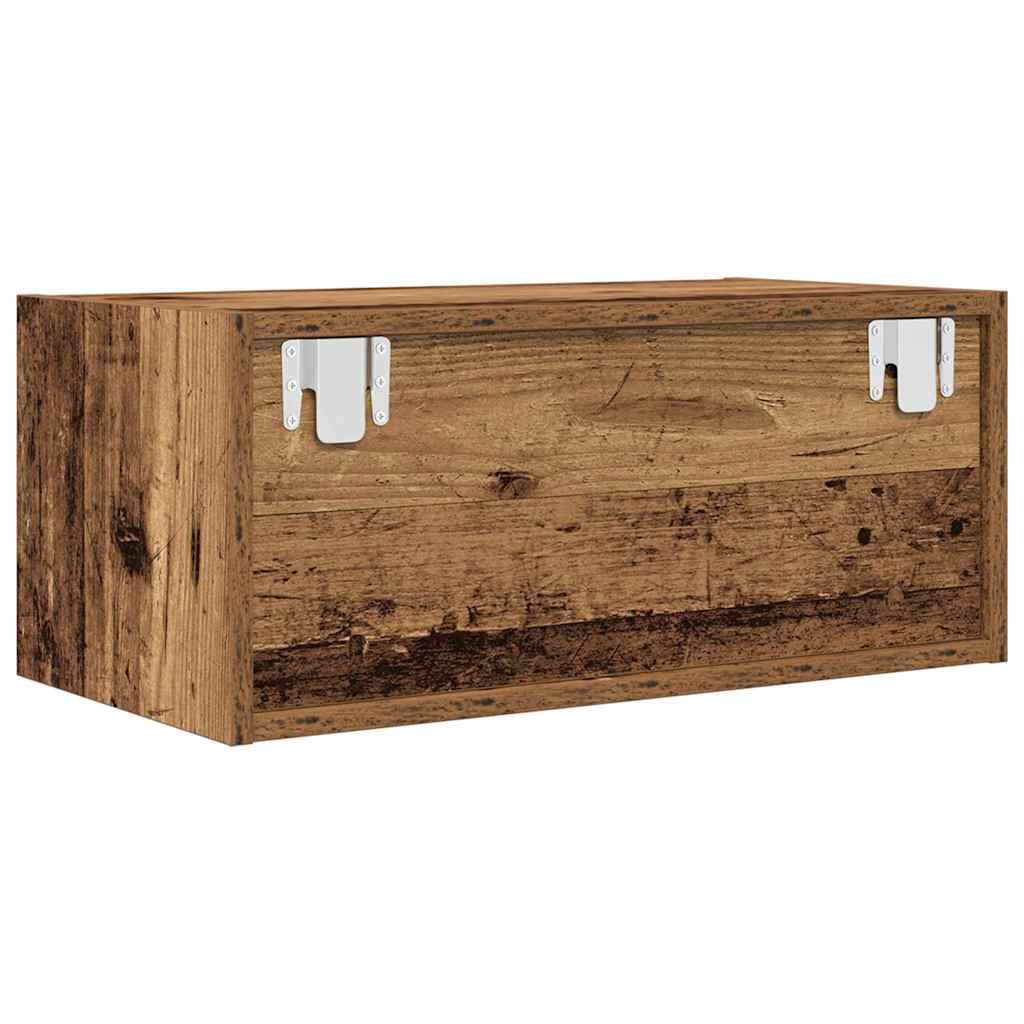 Meubles TV, lot de 2, aspect bois de récupération, 60 x 31 x 25,5 cm, matériau à base de bois
