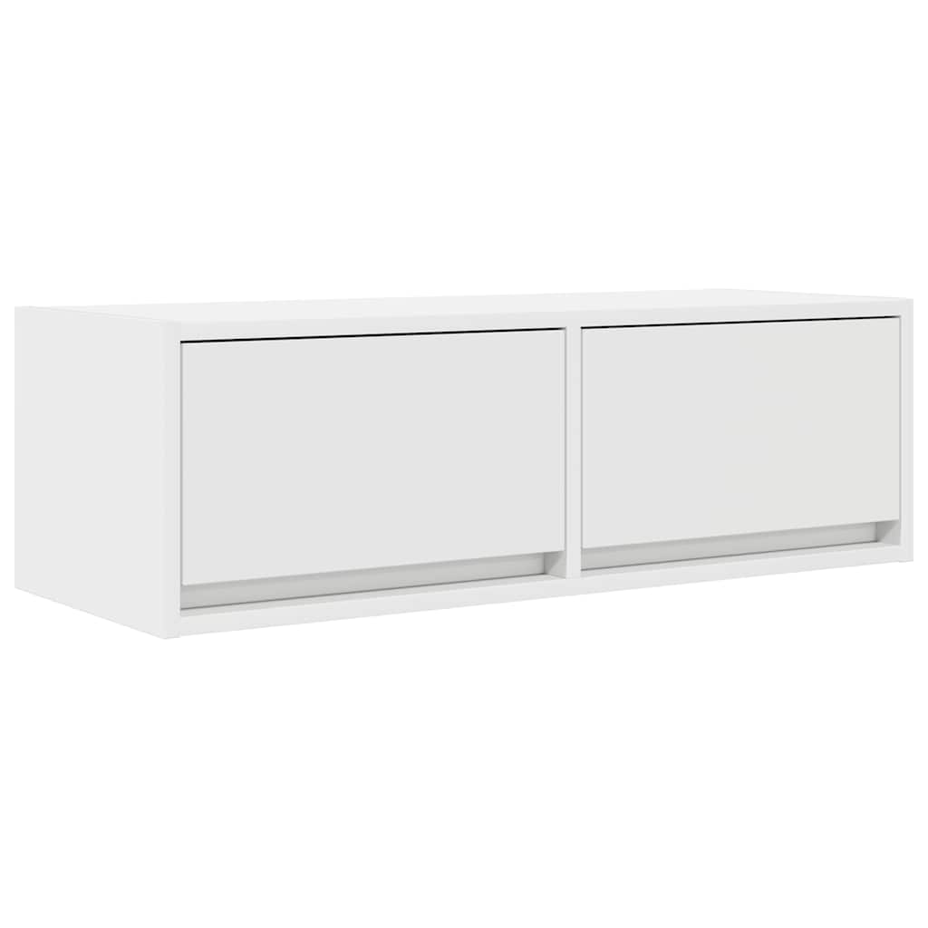 Meuble TV blanc 80x31x25,5 cm en matériau à base de bois