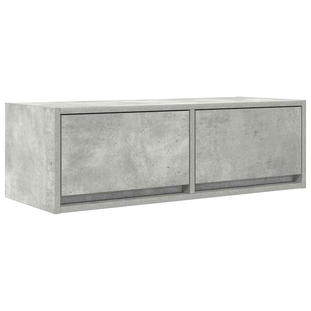 Meubles TV, lot de 2, gris béton, 80 x 31 x 25,5 cm, matériau à base de bois