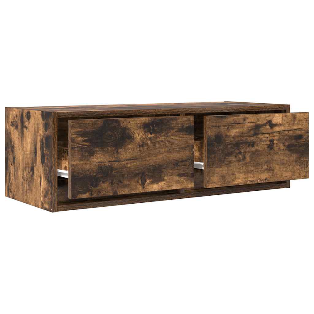 Meuble TV en chêne fumé 80x31x25,5 cm, matériau à base de bois