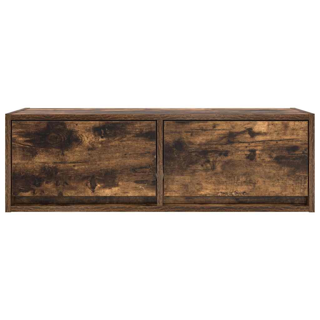 Meuble TV en chêne fumé 80x31x25,5 cm, matériau à base de bois