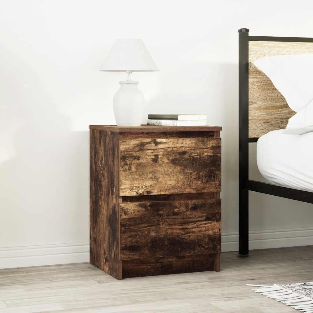Meuble TV en chêne fumé 40x35x54 cm matériau à base de bois