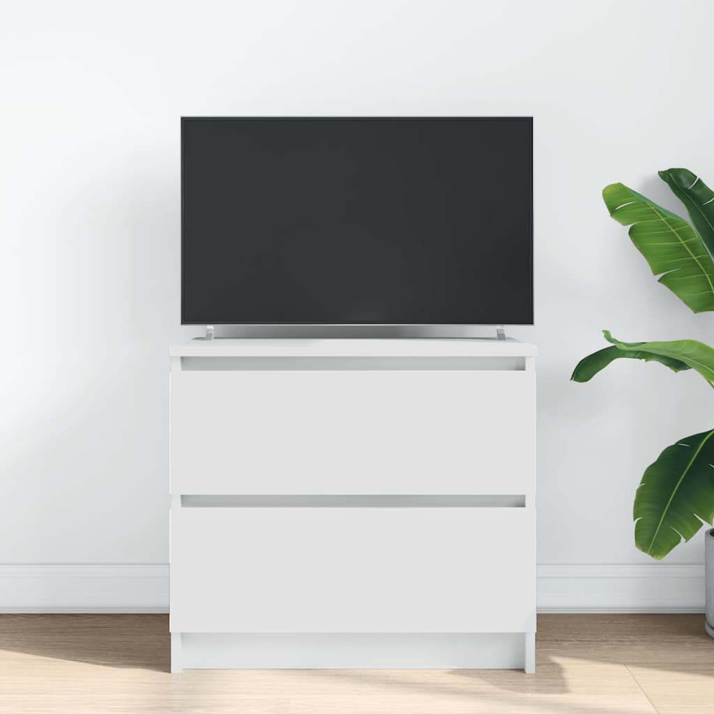 Meuble TV blanc 60x35x54 cm en matériau à base de bois