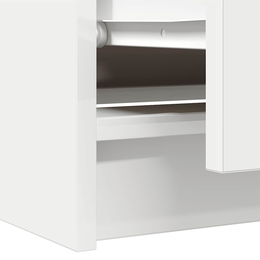 Meuble TV blanc 60x35x54 cm en matériau à base de bois