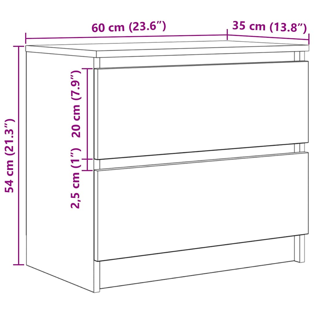 Meuble TV blanc 60x35x54 cm en matériau à base de bois
