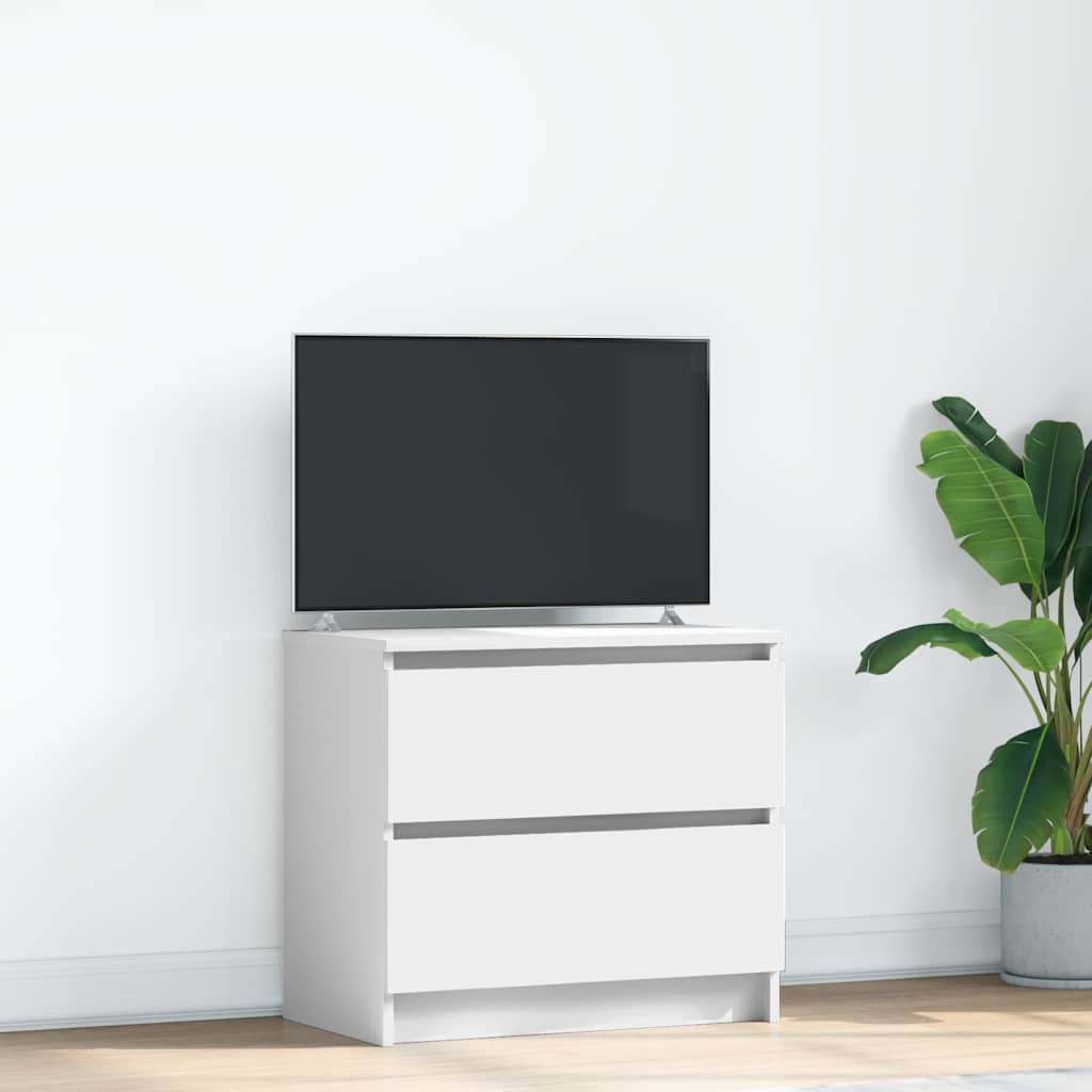 Meuble TV blanc 60x35x54 cm en matériau à base de bois