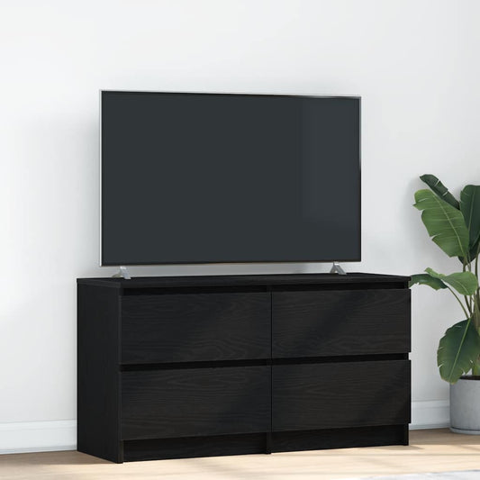 Meuble TV noir 100x35x54 cm en matériau à base de bois