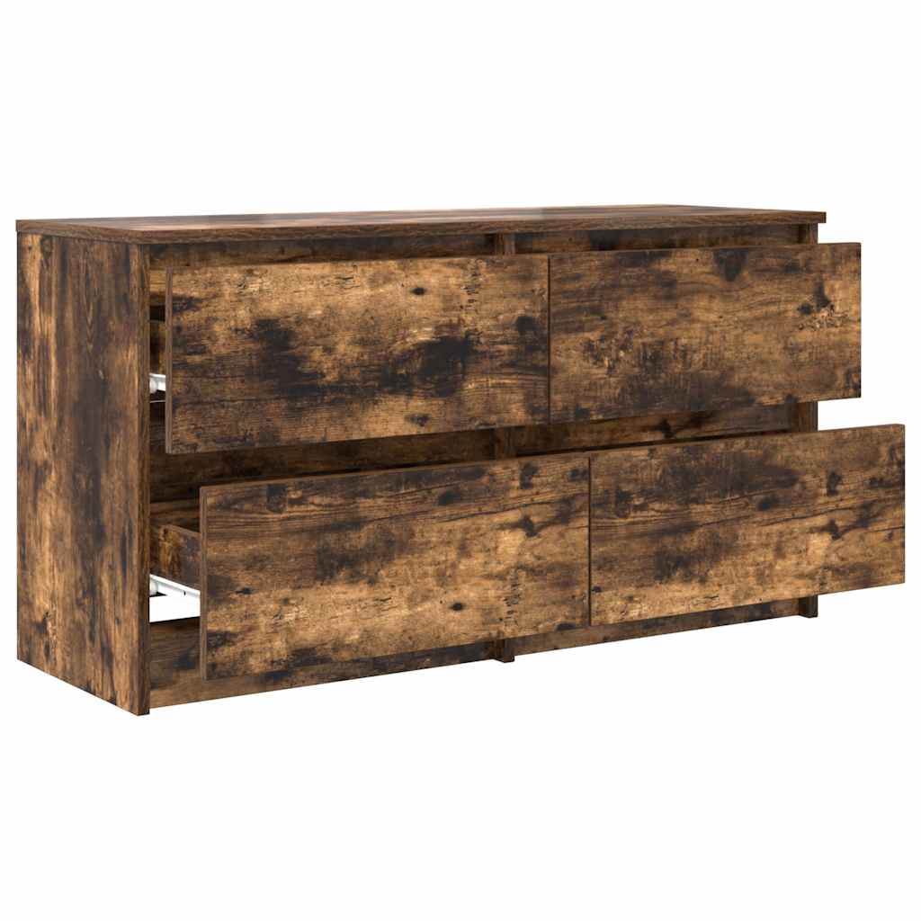 Meuble TV en chêne fumé 100x35x54 cm matériau à base de bois
