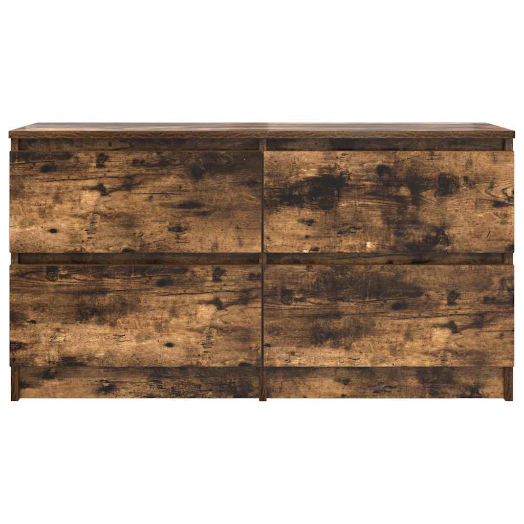 Meuble TV en chêne fumé 100x35x54 cm matériau à base de bois