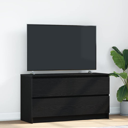 Meuble TV noir 100x35x54 cm en matériau à base de bois