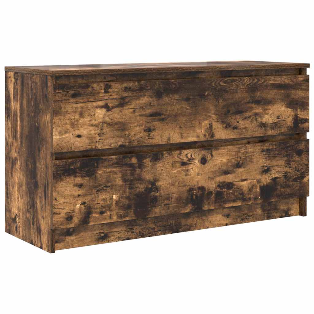 Meuble TV en chêne fumé 100x35x54 cm matériau à base de bois
