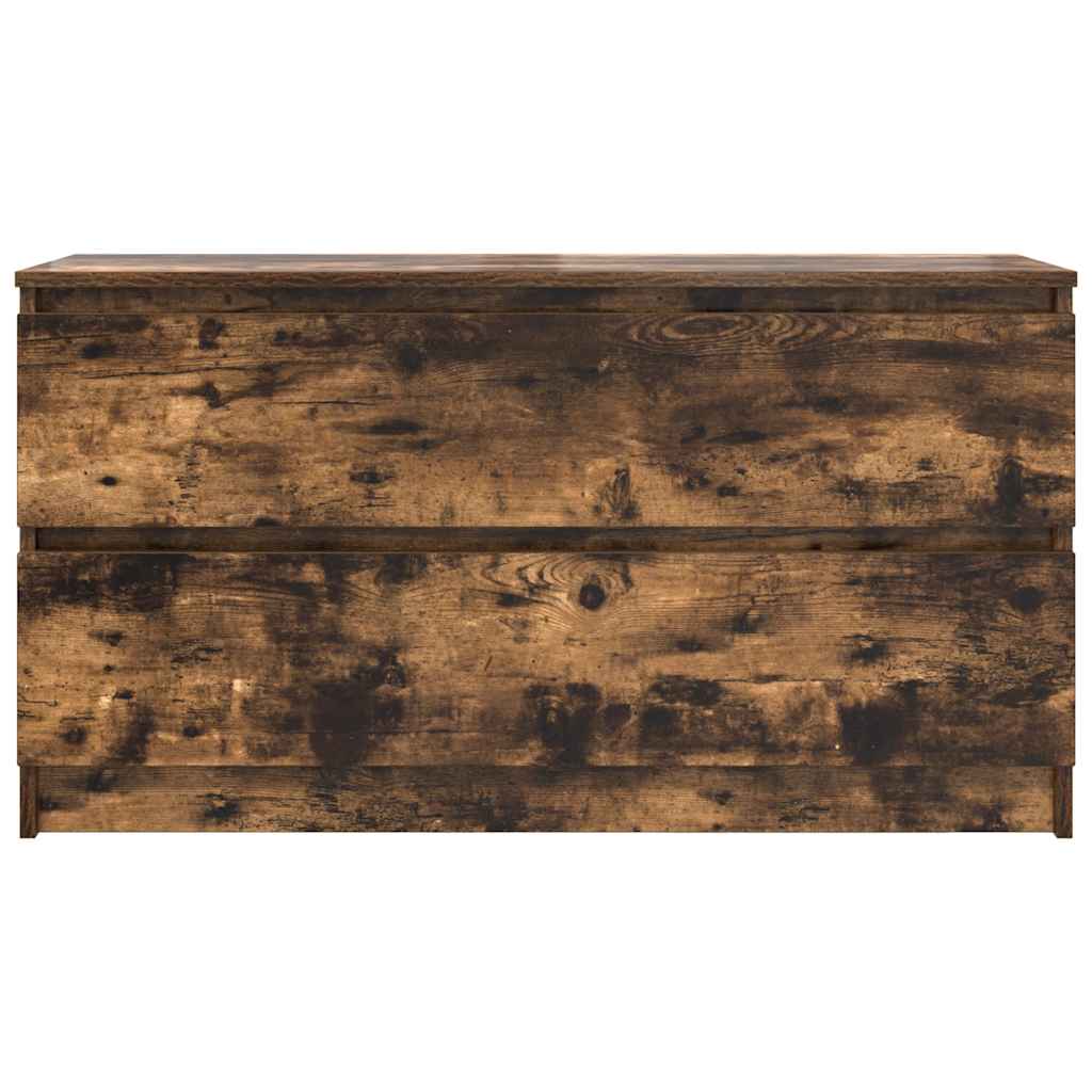 Meuble TV en chêne fumé 100x35x54 cm matériau à base de bois