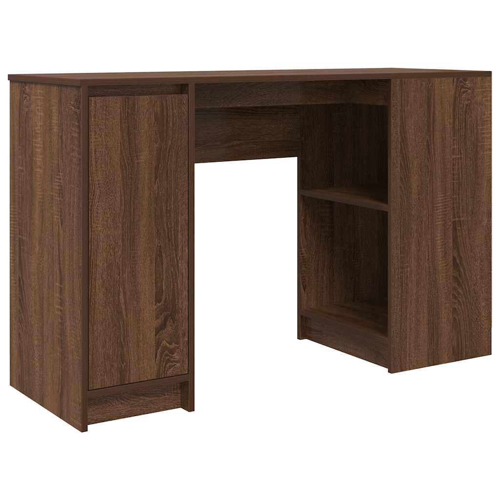 Bureau aspect chêne brun 120x42x76 cm matériau bois