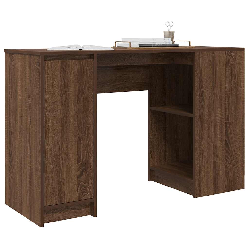 Bureau aspect chêne brun 120x42x76 cm matériau bois