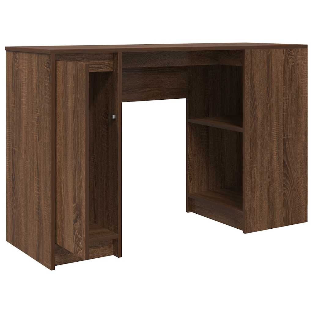 Bureau aspect chêne brun 120x42x76 cm matériau bois