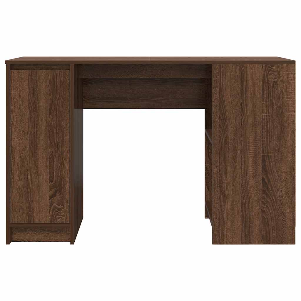 Bureau aspect chêne brun 120x42x76 cm matériau bois