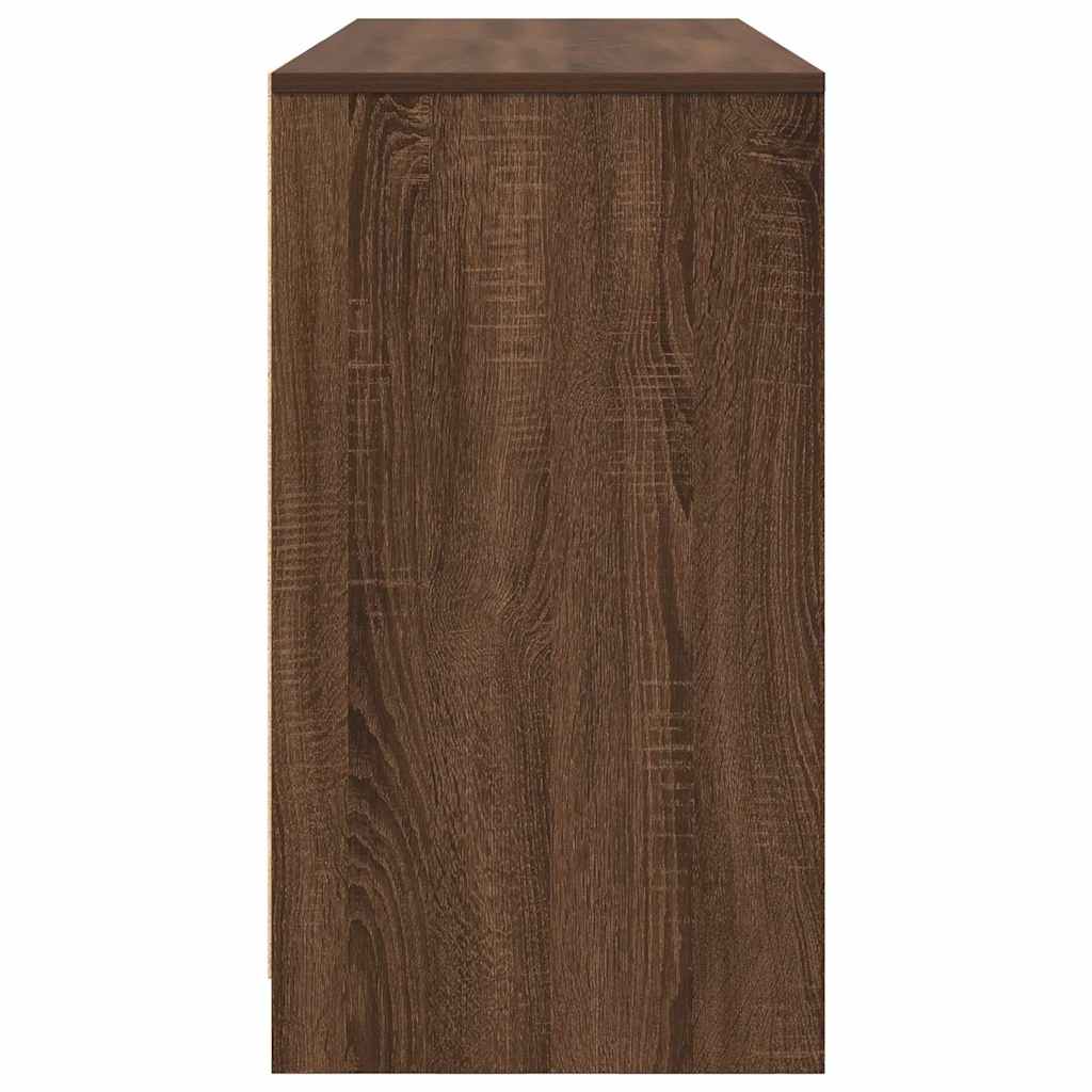 Bureau aspect chêne brun 120x42x76 cm matériau bois