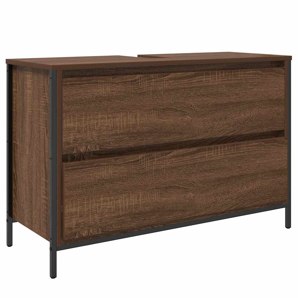 Vanity unit with drawers brown oak look