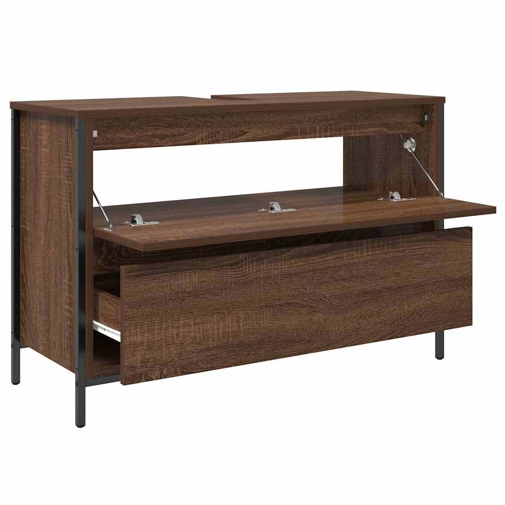 Vanity unit with drawers brown oak look