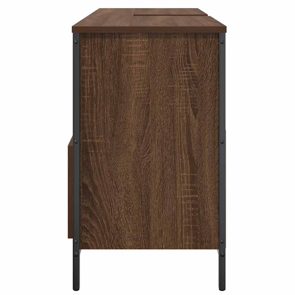 Vanity unit with drawers brown oak look