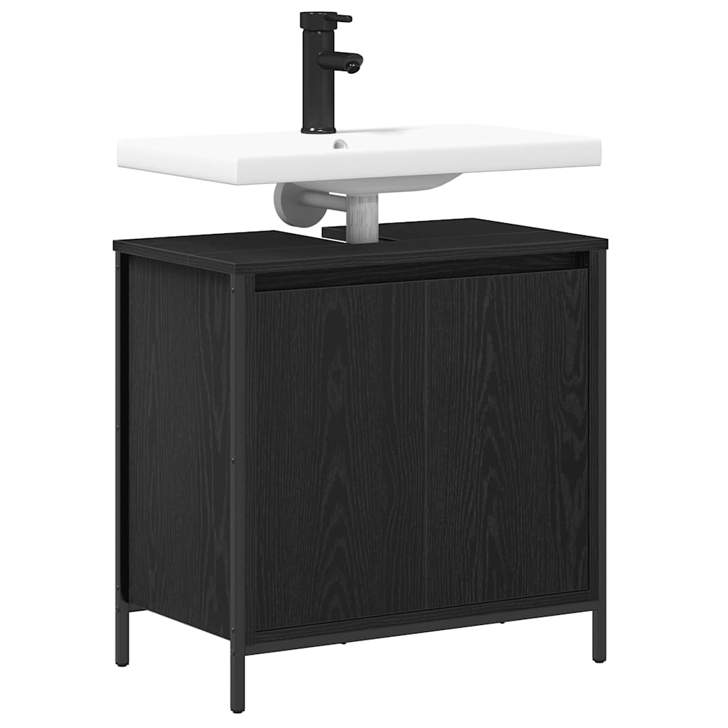 Waschbeckenunterschrank Schwarz 60x34,5x60 cm