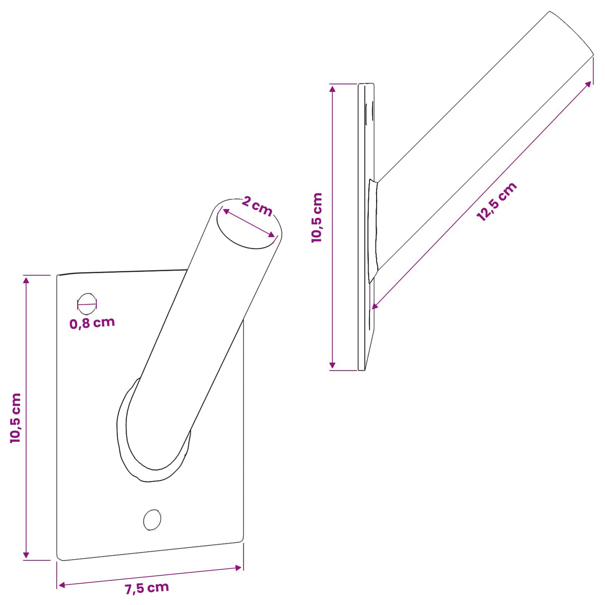 Fahnen Pole Holde Silber 10,5 x 7,5 x 2,5 cm Stahl