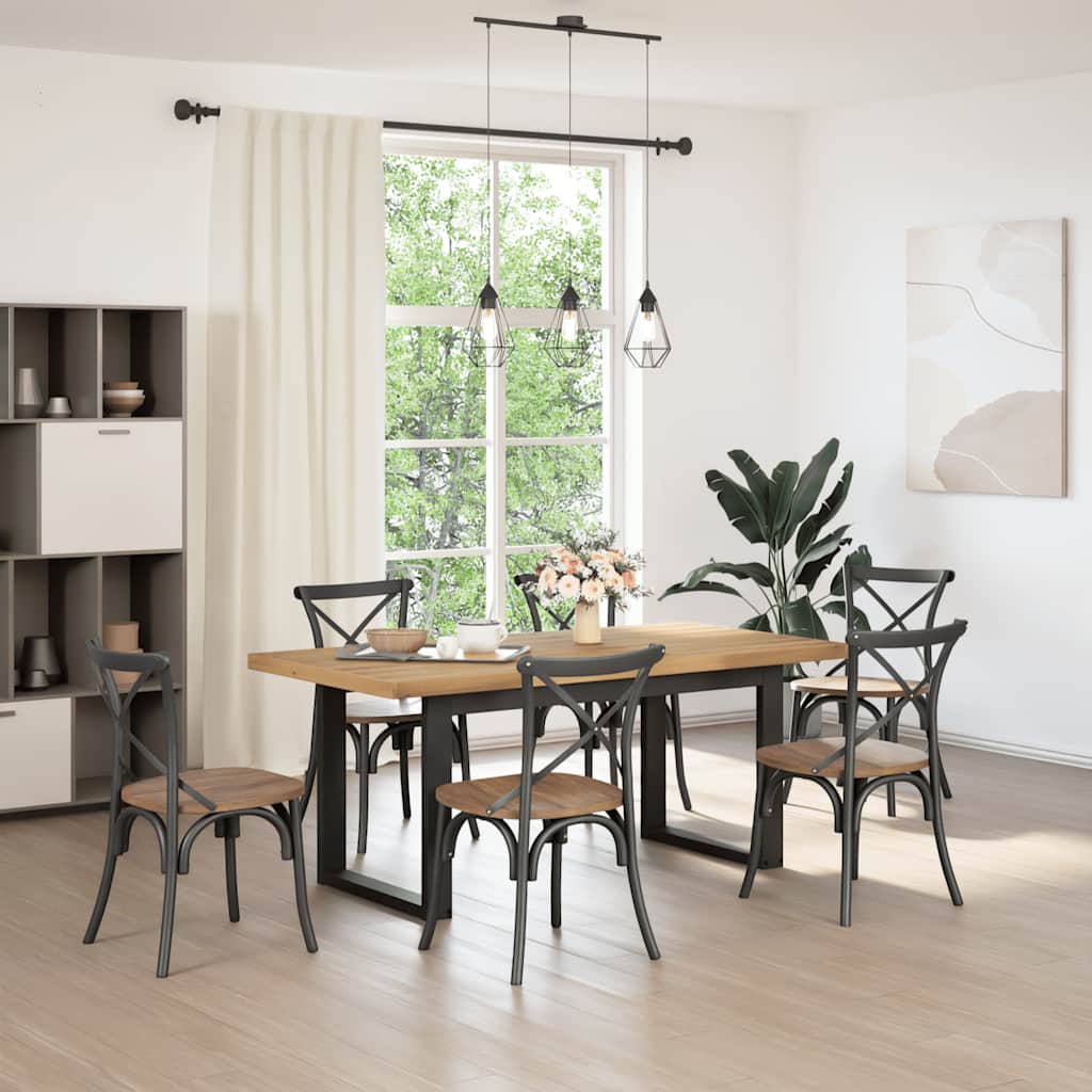 Table à manger NOAIN pieds en U 180x90x75 cm bois de pin massif