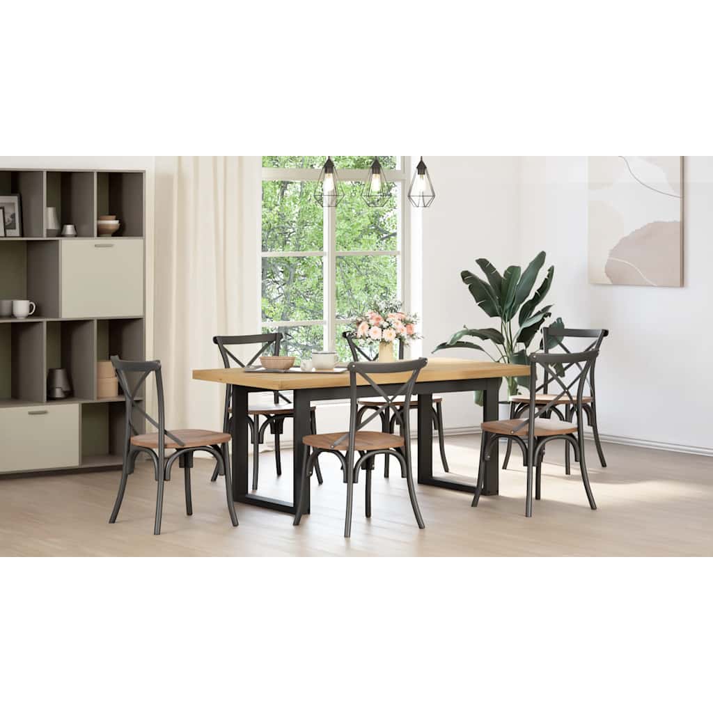 Table à manger NOAIN pieds en U 180x90x75 cm bois de pin massif