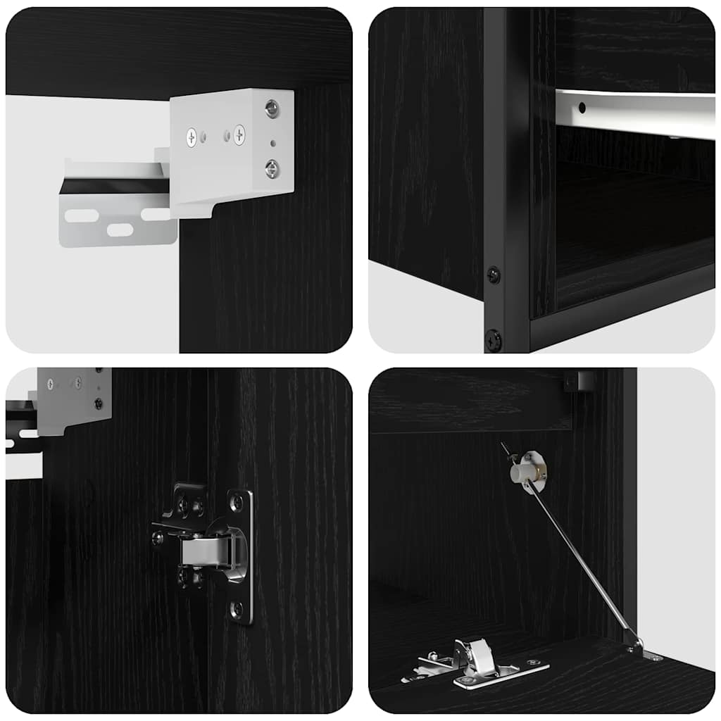 Badezimmermöbel Set mit Regal 5 pcs Schwarz 76,5 x 35 x 95 cm