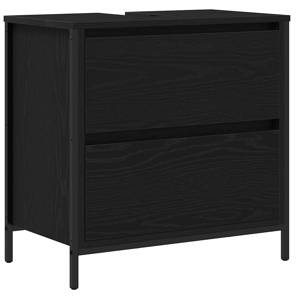 Badezimmermöbel Set mit Regal 5 pcs Schwarz 76,5 x 35 x 95 cm