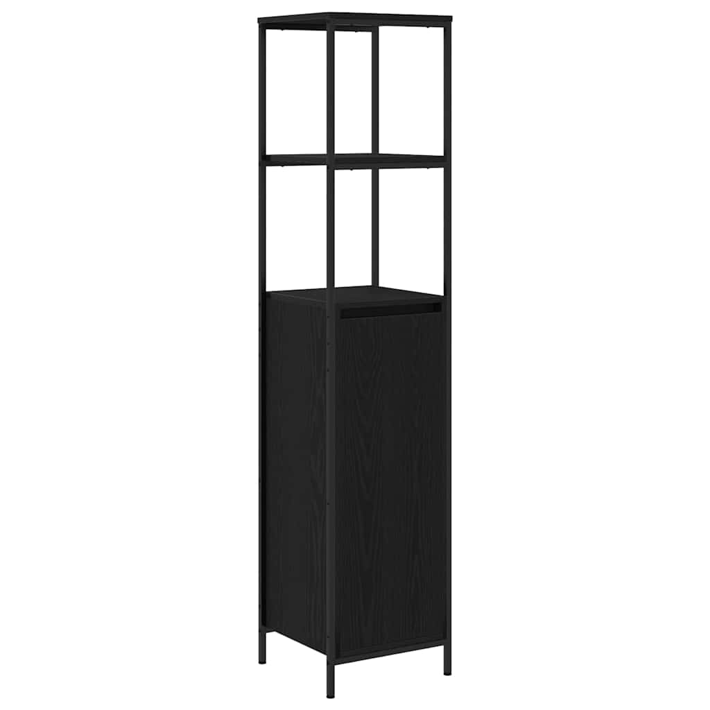 Badezimmermöbel Set mit Regal 5 pcs Schwarz 76,5 x 35 x 95 cm