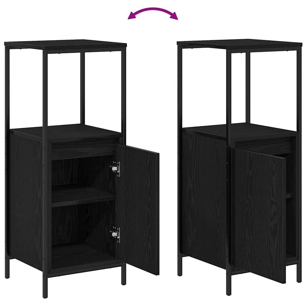 Badezimmermöbel Set mit Regal 5 pcs Schwarz 76,5 x 35 x 95 cm