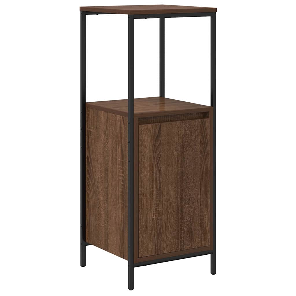 Badezimmermöbel Set mit Regal 5 pcs Braun Eiche und Schwarz