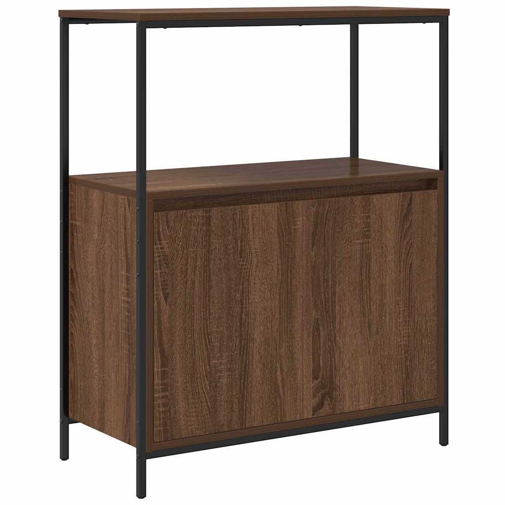 Badezimmermöbel Set mit Regal 5 pcs Braun Eiche und Schwarz