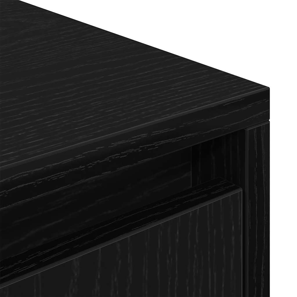 Meuble TV aspect chêne noir 188,5x41x50 cm matériau à base de bois