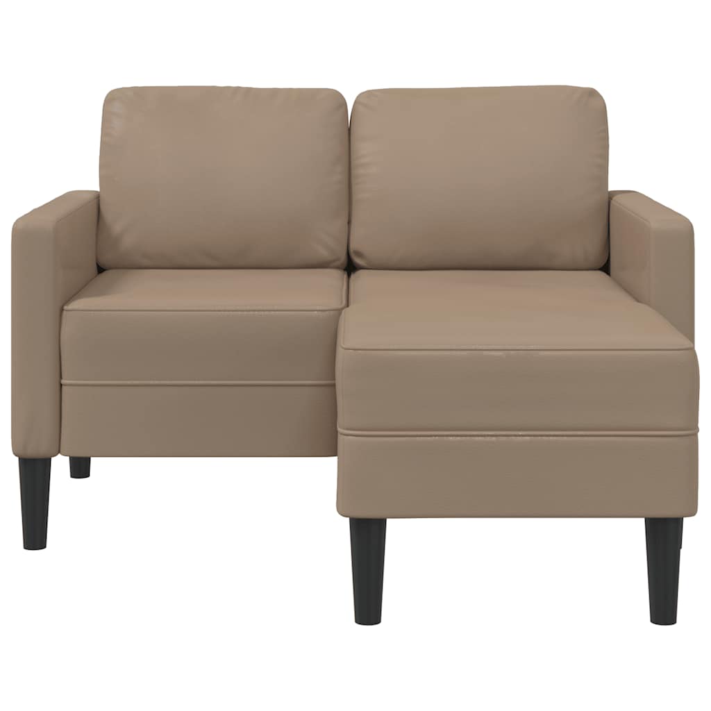 Canapé 2 places avec méridienne en L marron cappuccino 125 cm