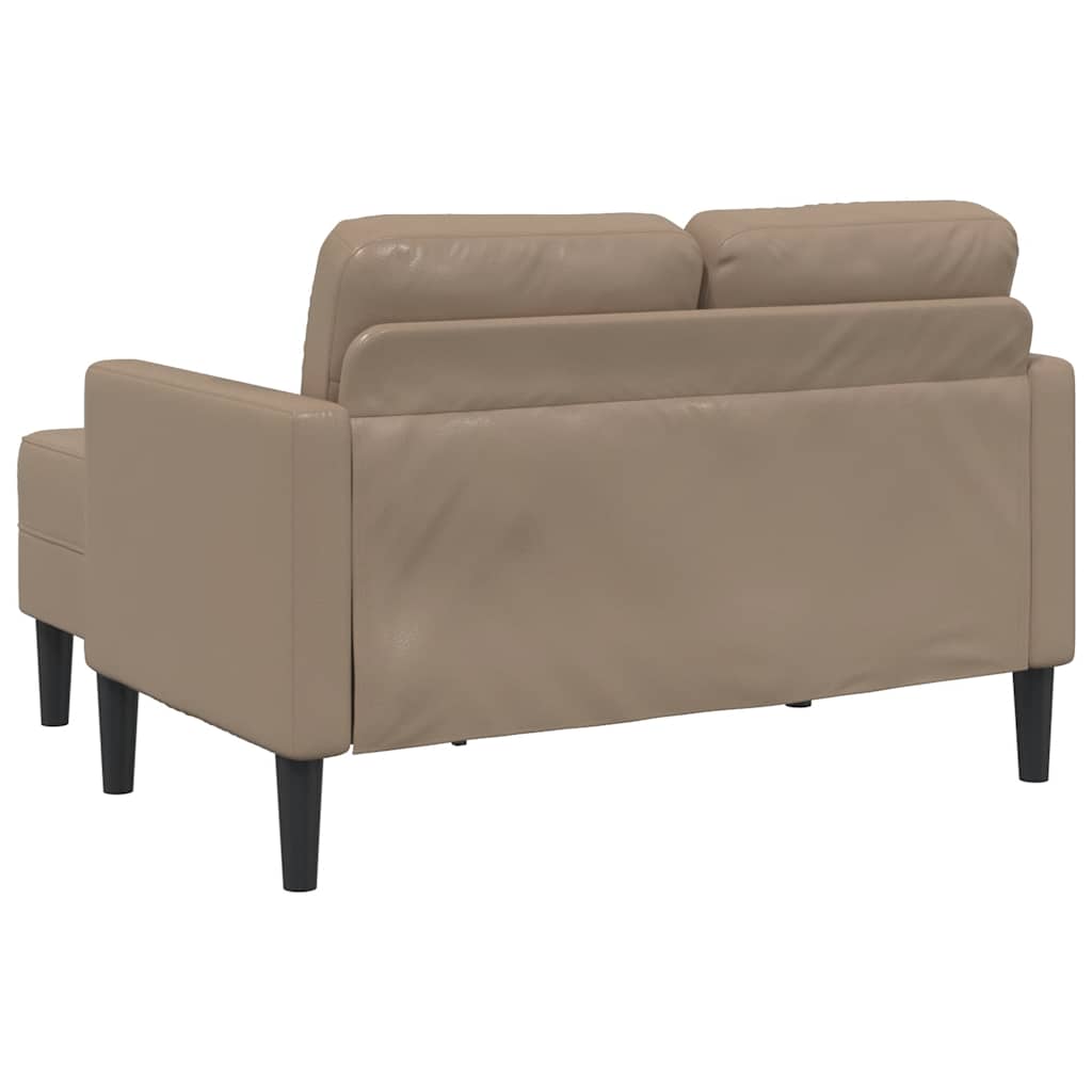Canapé 2 places avec méridienne en L marron cappuccino 125 cm